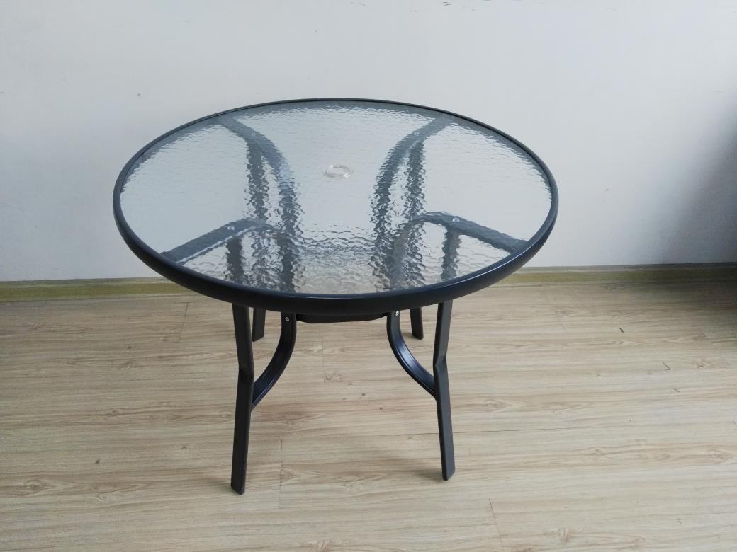 Outdoor Metal Round Tempered Glass Garden Furniture Outdoor Table for Garden