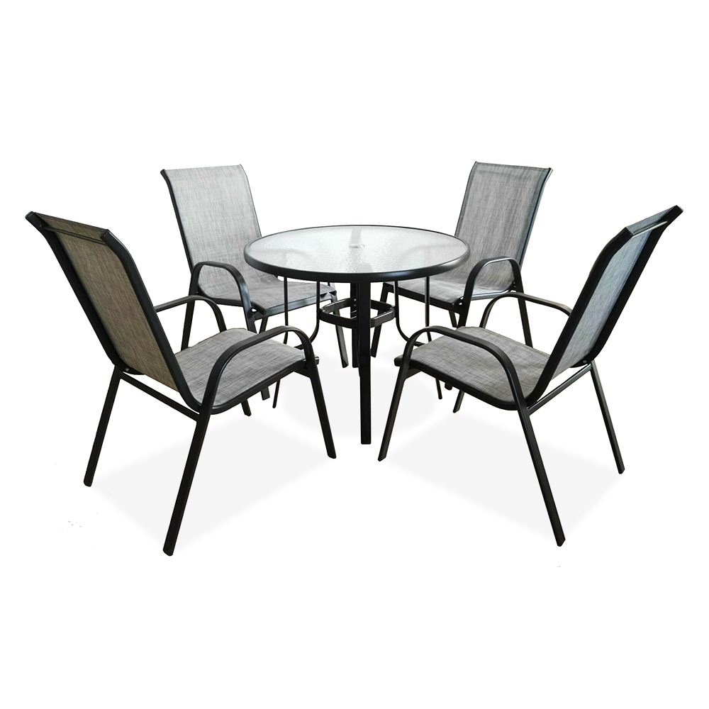 2022 Outdoor Cheap Wholesale Modern Leisure Metal Steel Stackable Terrace Hotel Dining Patio Garden Furniture