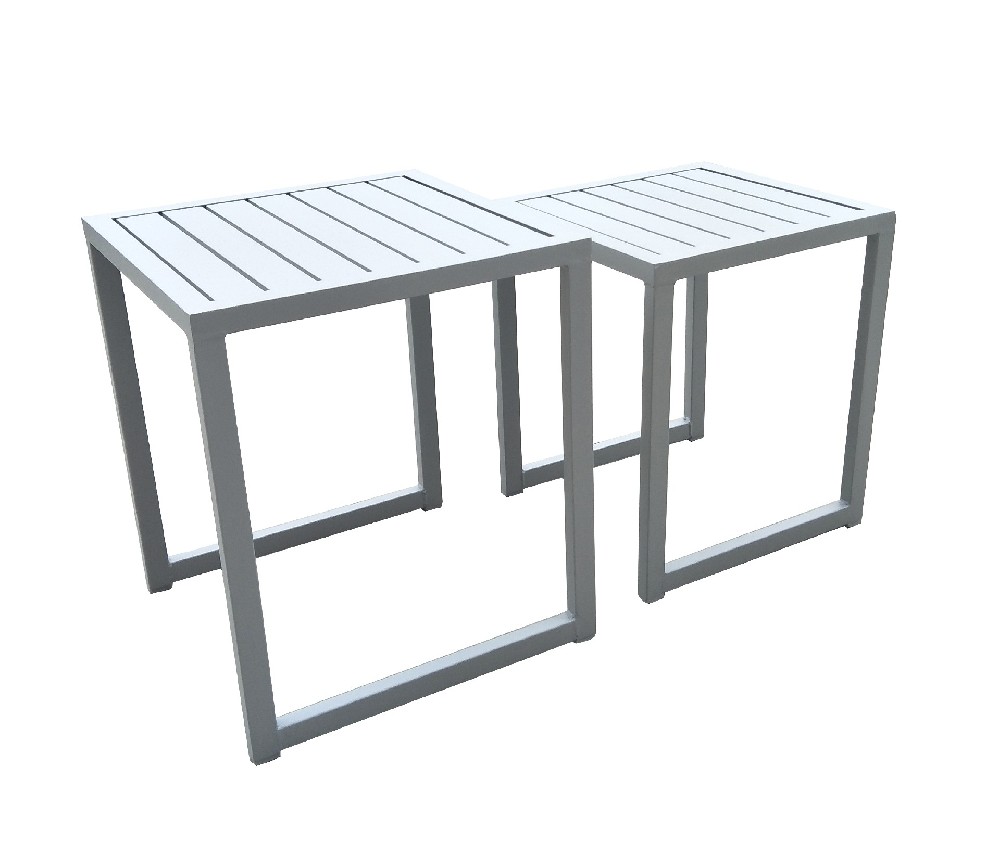 Outdoor Garden Aluminum Aluminium 2 Pieces Patio Pool Furniture Side Table Sidetables Small Table Coffee Tabl
